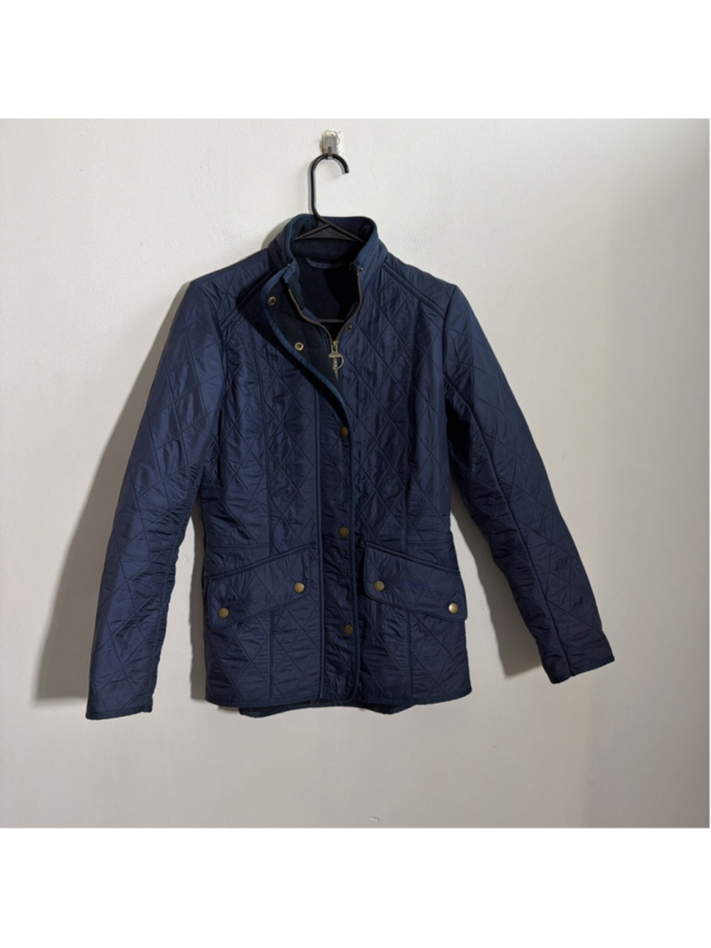 WOMEN’S BARBOUR QUILTED ZIP JACKET SIZE 6 US 10 UK NAVY BLUE SWEATER WINTER COAT